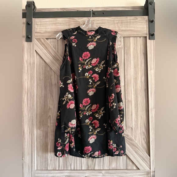 Angie Black Dress with Pink and White Floral Design - Picture 1 of 4